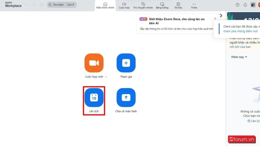 Cách lên lịch họp vào 1 giờ chiều nay