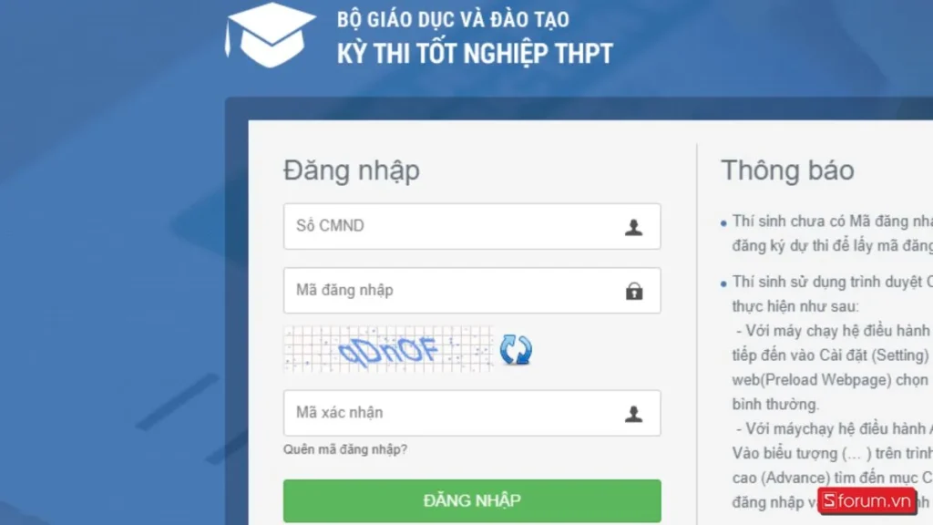 Hướng dẫn cách đăng nhập thisinh.thithptquocgia.edu.vn 2025