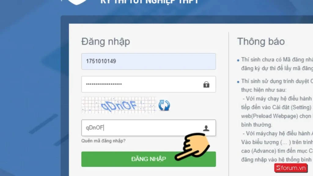 Hướng dẫn cách đăng nhập thisinh.thithptquocgia.edu.vn 2025 