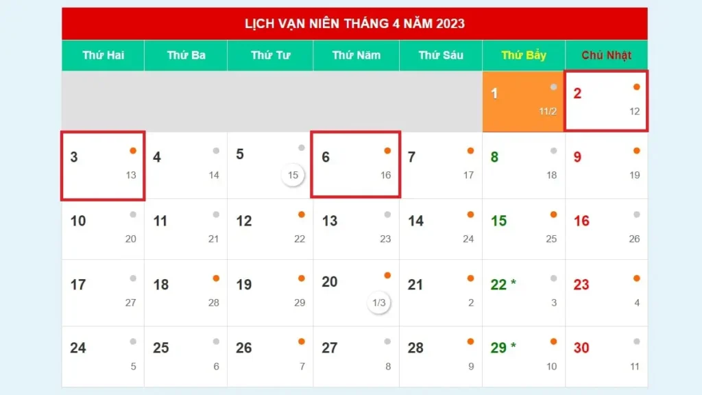 Ngày tốt tháng 4 năm 2023 — Xem ngày xuất hành & cưới hỏi